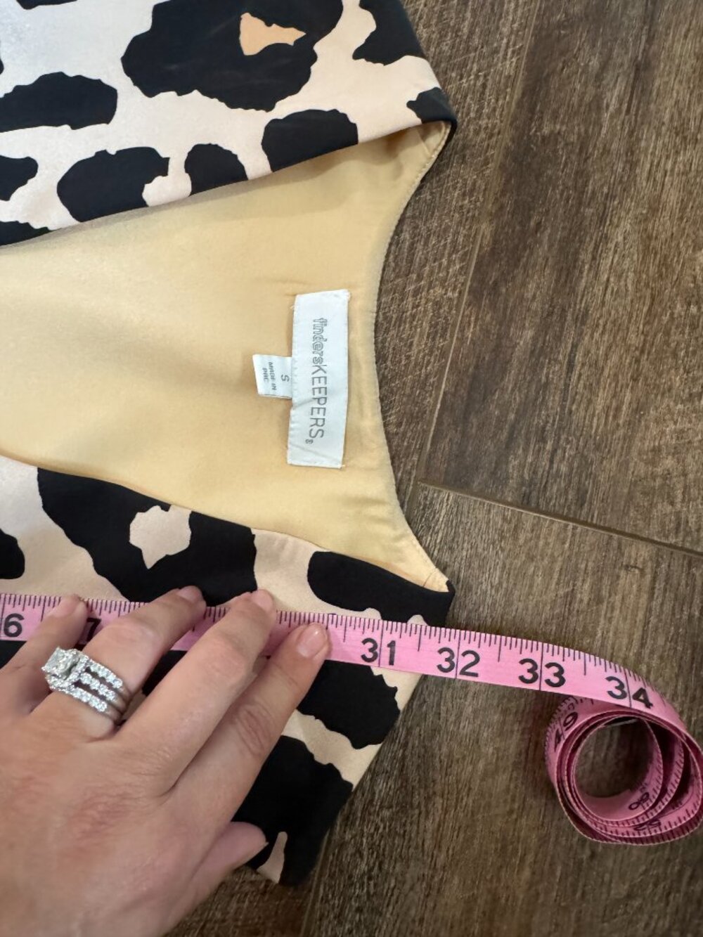 Finders Keepers Leopard Print Mini Dress Small Plunge V Neck Tulip Skirt Lined - Picture 11 of 11